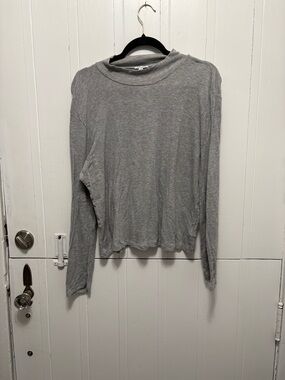 Splendid Heather Gray Ribbed Long Sleeve Tee